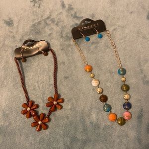 2 for 1 necklaces with matching earrings